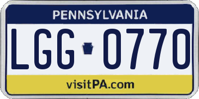 PA license plate LGG0770