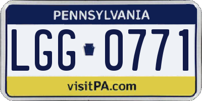 PA license plate LGG0771