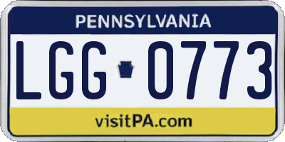 PA license plate LGG0773