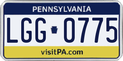PA license plate LGG0775