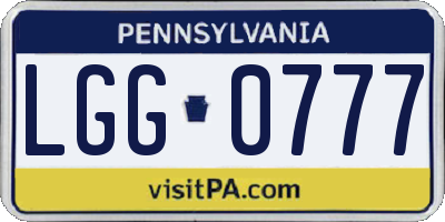 PA license plate LGG0777