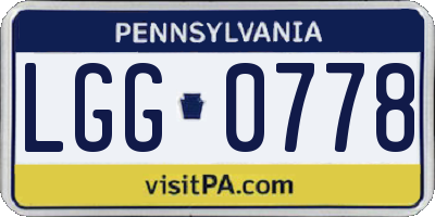 PA license plate LGG0778