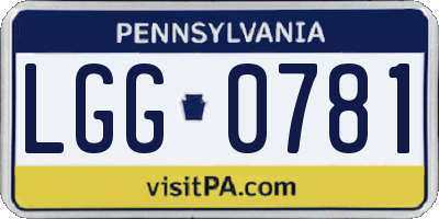 PA license plate LGG0781