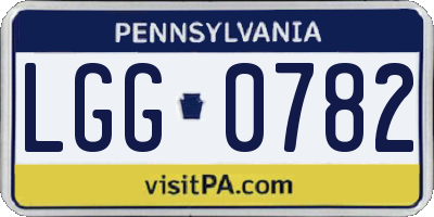 PA license plate LGG0782
