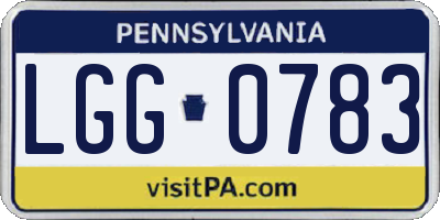 PA license plate LGG0783