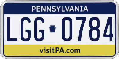 PA license plate LGG0784
