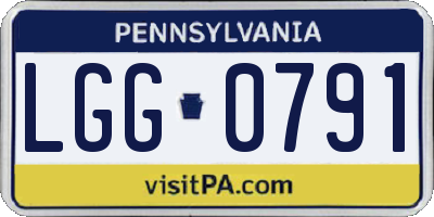 PA license plate LGG0791