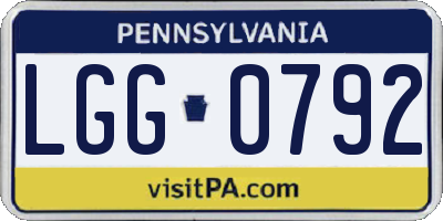 PA license plate LGG0792