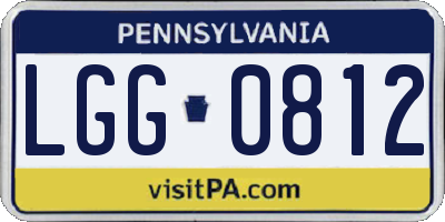 PA license plate LGG0812