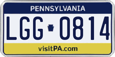 PA license plate LGG0814