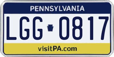PA license plate LGG0817