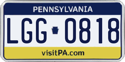 PA license plate LGG0818