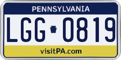 PA license plate LGG0819