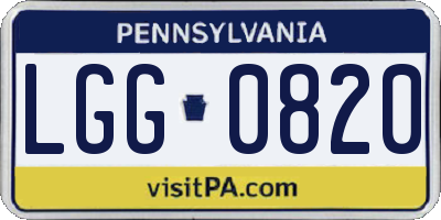 PA license plate LGG0820