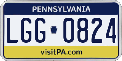 PA license plate LGG0824