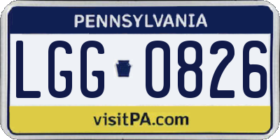 PA license plate LGG0826