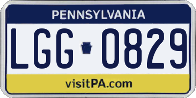 PA license plate LGG0829