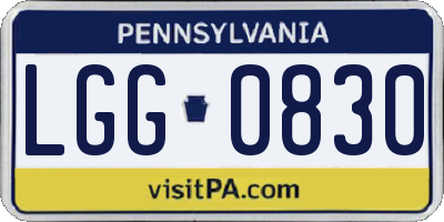 PA license plate LGG0830
