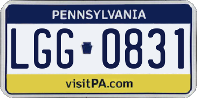 PA license plate LGG0831