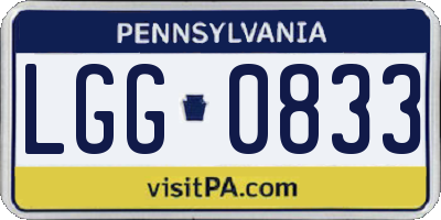 PA license plate LGG0833