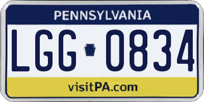 PA license plate LGG0834