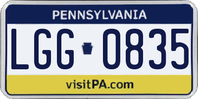 PA license plate LGG0835