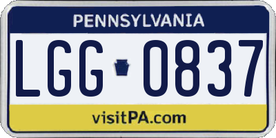 PA license plate LGG0837