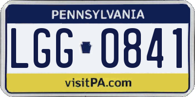 PA license plate LGG0841