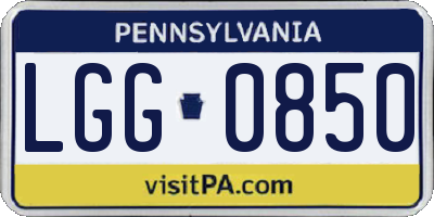 PA license plate LGG0850