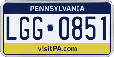 PA license plate LGG0851