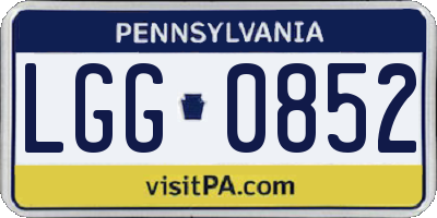 PA license plate LGG0852