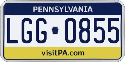 PA license plate LGG0855