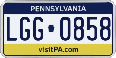 PA license plate LGG0858
