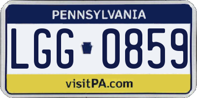 PA license plate LGG0859