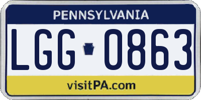 PA license plate LGG0863