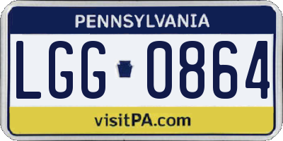 PA license plate LGG0864