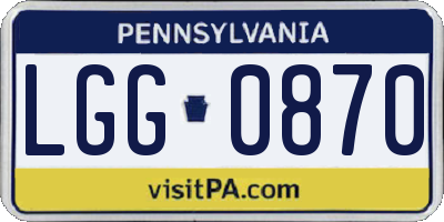 PA license plate LGG0870