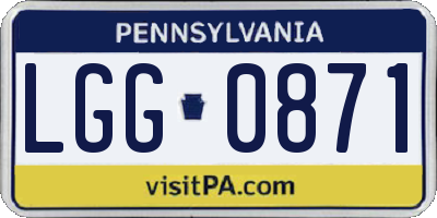 PA license plate LGG0871