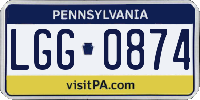 PA license plate LGG0874