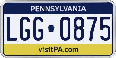 PA license plate LGG0875
