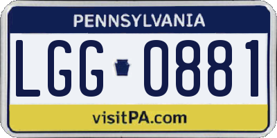 PA license plate LGG0881