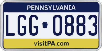 PA license plate LGG0883