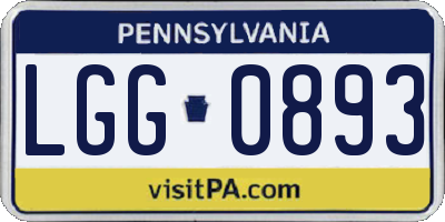 PA license plate LGG0893