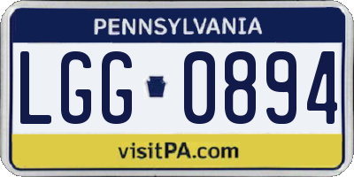 PA license plate LGG0894