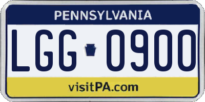 PA license plate LGG0900