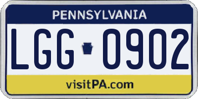 PA license plate LGG0902