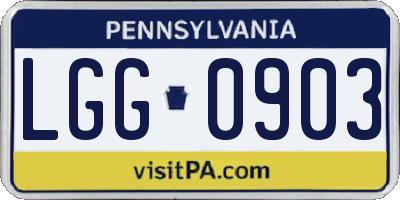 PA license plate LGG0903