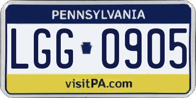 PA license plate LGG0905