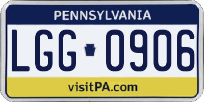PA license plate LGG0906