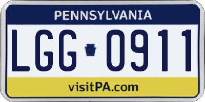PA license plate LGG0911